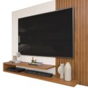 Ver imagem 3 de Painel para Tv até 50 Polegadas 2 Prateleiras Nando Dj Móveis Freijó/off White