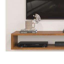 Painel para Tv até 50 Polegadas 2 Prateleiras Nando Dj Móveis Freijó/off White - 6