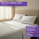 Ver imagem 2 de Jogo de Lençol King Hotel, 200 Fios Algodão, 4 Peças, Branco