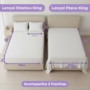 Ver imagem 3 de Jogo de Lençol King Hotel, 200 Fios Algodão, 4 Peças, Branco