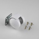 Ver imagem 2 de Kit 4 Rodízios Rodinha Branca para Móveis 40mm com Parafusos
