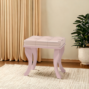 Banquinho Banqueta para Penteadeira em Mdf Rose - Iris