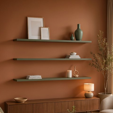Kit de 3 Prateleiras 180cm MDF Verde - On Móveis
