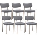 Ver imagem 1 de Kit 06 Cadeiras Estofadas para Sala de Jantar Melina Base Arena L02 Suede Cinza - Lyam Decor