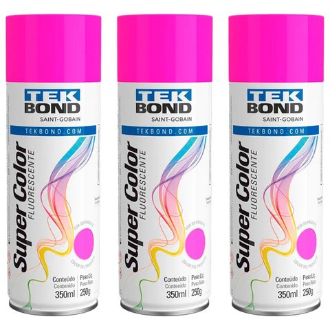 Kit 3 Tinta Aerossol Rosa Fluorescente 350ml/250g