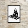 Quadro Decorativo Monalisa DJ 45x34cm - com vidro:Madeira preta - 1