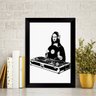 Quadro Decorativo Monalisa DJ 45x34cm - com vidro:Madeira preta - 2