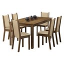 Ver imagem 2 de Conjunto Sala de Jantar Madesa Miriam Mesa Tampo de Madeira com 6 Cadeiras Rustic/Crema/Pérola Cor:R