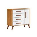 Ver imagem 3 de Quarto Bebê Infantil Q Encanto Berço Vira Cama e Comoda Sapateira 1 Portas 4 Gavetas Retrô Qmovi