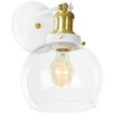 Ver imagem 1 de Arandela Château Bola Media Vidro Branco c/ Dourado 20cm