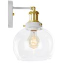 Ver imagem 3 de Arandela Château Bola Media Vidro Branco c/ Dourado 20cm