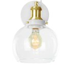 Ver imagem 2 de Arandela Château Bola Media Vidro Branco c/ Dourado 20cm