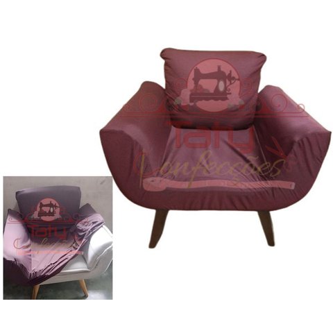 Capa Poltrona Opala:marrom-escuro