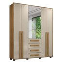 Ver imagem 1 de Guarda Roupa 190cm 5 Portas Com Espelho Las Vegas RV Móveis Cinamomo/Off White