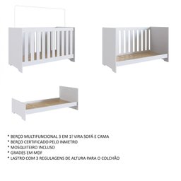 Berço 3 em 1 133x64,8cm Linha Aconchego - 7