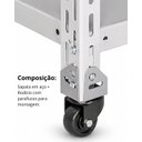 Ver imagem 5 de Rodinha Rodízio para Encaixe em Estante em Aço 4 Pçs com e sem Trava até 200kg Total Encaixe Simples