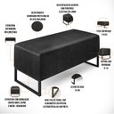 Ver imagem 4 de Puff Decorativo Para Sala de Estar Cléo W01 Base de Ferro 90 cm Couríssimo Preto Brilho - Lyam