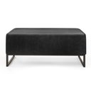 Ver imagem 3 de Puff Decorativo Para Sala de Estar Cléo W01 Base de Ferro 90 cm Couríssimo Preto Brilho - Lyam