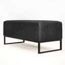 Ver imagem 7 de Puff Decorativo Para Sala de Estar Cléo W01 Base de Ferro 90 cm Couríssimo Preto Brilho - Lyam