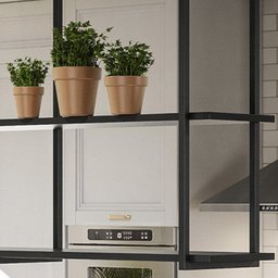 Prateleira Teto e Parede Estilo Industrial Aurum Preto DHom - 6