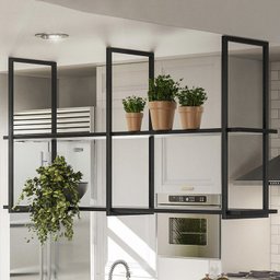 Prateleira Teto e Parede Estilo Industrial Aurum Preto DHom - 2