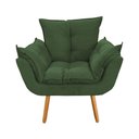 Ver imagem 1 de Poltrona Opala Suede Verde Pés Palito