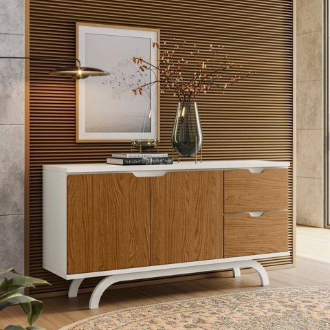 Balcão Buffet Aparador 100% MDF 2 Portas 2 Gavetas 150cm Vicenza