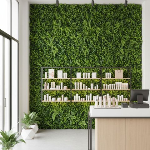 10 Painéis Jardim Vertical Artificial Planta de Eucalipto 60x40 Parede Verde Densa Fácil de Instalar