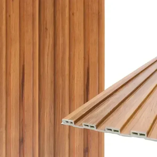 Painéis Ripados WPC 9mm Freijó 290x15cm - Revestimento Decorativo Parede Sala Quarto Cozinha