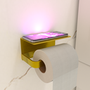 Ver imagem 2 de Kit Acessório para Banheiro Dourado 4 Peças Suporte Celular