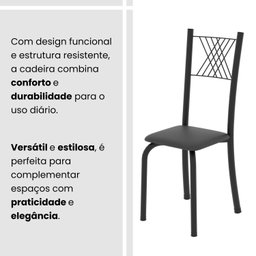 Conjunto de Mesa Tubular 70x70cm Tampo em Mdf 4 Cadeiras Sara - 8