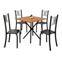 Ver imagem 2 de Conjunto de Mesa Tubular 70x70cm Tampo em MDF 4 Cadeiras Sara Preto/Liso/Txt