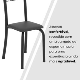 Conjunto de Mesa Tubular 70x70cm Tampo em Mdf 4 Cadeiras Sara - 7