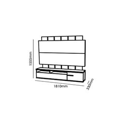 Home Suspenso Sena para TV de até 70 Polegadas Cinamomo Mel / Preto Fosco - Mobler - 3