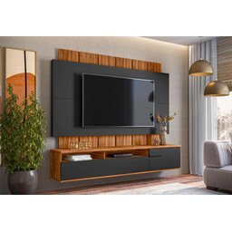 Home Suspenso Sena para TV de até 70 Polegadas Cinamomo Mel / Preto Fosco - Mobler - 2