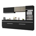 Ver imagem 1 de Armário de Cozinha Completa 5 Peças com Rodapé Mp2175 Made Multimóveis Preto/branco