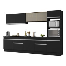 Armário de Cozinha Completa 5 Peças com Rodapé Mp2175 Made Multimóveis Preto/branco - 1