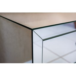 Mesa de Cabeceira Espelhada com Puxador Mobília Express Pequena - 2