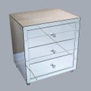 Ver imagem 1 de Mesa de Cabeceira Espelhada com Puxador - Tamanho Regular - Mobília Express