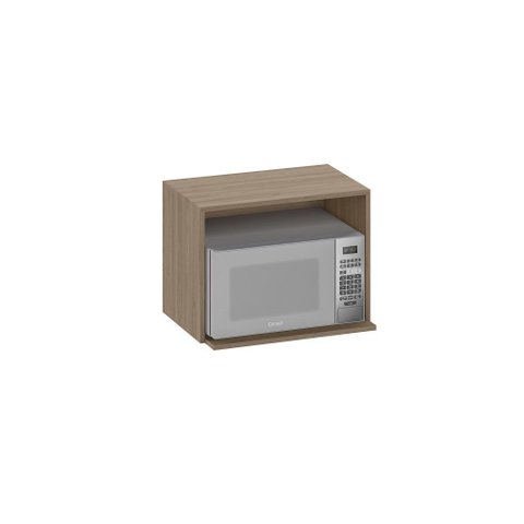 Armário 58cm Nicho P/ Microondas Etna - Carvalho Oak/off White Poliman