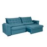 Sofá Retrátil e Reclinável 230 cm Oriental Veludo Azul Turquesa Chamby Móveis - 2