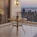 Ver imagem 2 de Mesa Roma com Tampo Ripado 80 cm Alumínio Cozinha, Edícula, Piscina