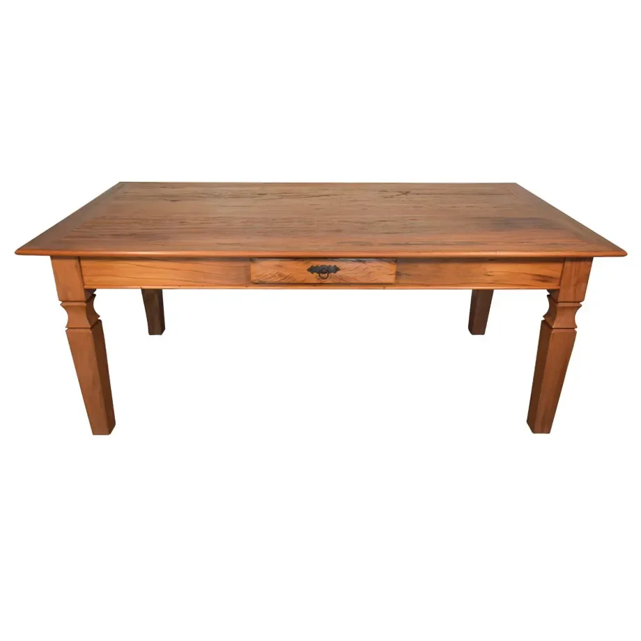 Ver imagem 2 de Mesa de Madeira Maciça de Demolição com Gavetas (apenas a Mesa):comp 160cm X Alt 80cm X Larg 90cm