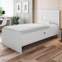 Ver imagem 2 de Cama Baú Solteiro Larissa 4 Repartições Branco
