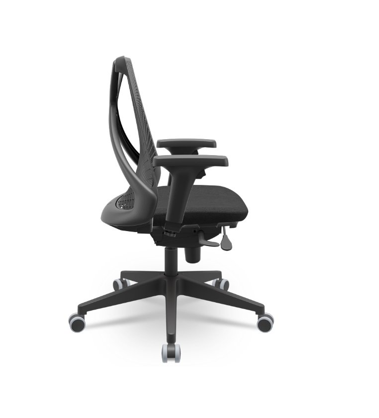 Cadeira Bix Plaxmetal Presidente Base Nylon Slider Tela Preta Assento Preto T11 - 2