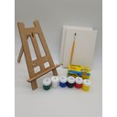 Ver imagem 2 de Kit Pintura Infantil Mini Cavalete Tintas Telas Pincel Presente Dia Das Crianças Amor Lindo