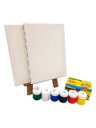 Ver imagem 1 de Kit Pintura Infantil Mini Cavalete Tintas Telas Pincel Presente Dia Das Crianças Amor Lindo