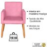 Poltrona Decorativa para Sala Confortável Reforçada Pés Madeira - 4