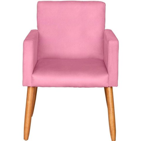 Poltrona Decorativa para Sala Confortável Reforçada Pés Madeira