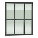 Ver imagem 1 de Porta Correr 3F.Móv.1/3 210 x 200 Elite c/Fechadura Tetra V.Liso Preto Brimak